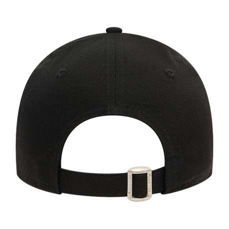 Casquette strapback en coton noire unie avec de la broderie jaune fluo à l'avant - Image 2