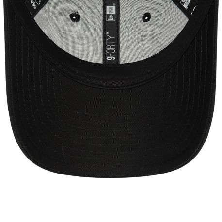 Casquette strapback en coton noire unie avec de la broderie jaune fluo à l'avant - Image 4