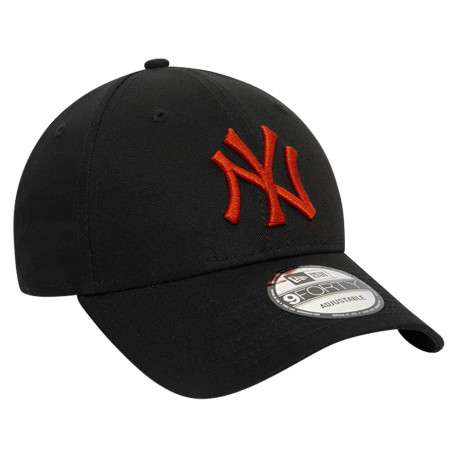 Casquette strapback réglable en coton noire unie avec de la broderie rouge