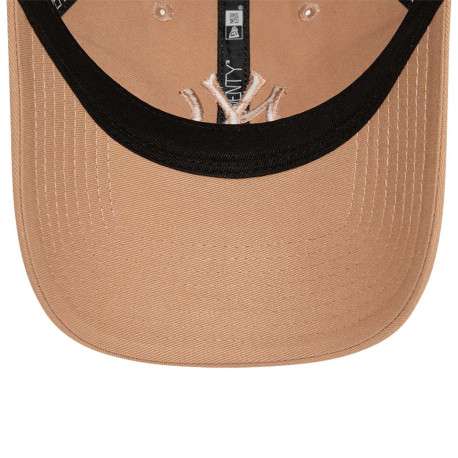 Casquette strapback réglable en coton camel unie avec de la broderie - Image 4
