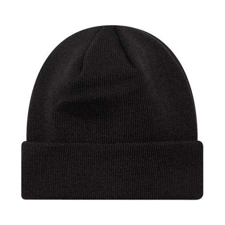 Bonnet noir uni avec un insigne métallique à l'avant sur le revers - Image 2