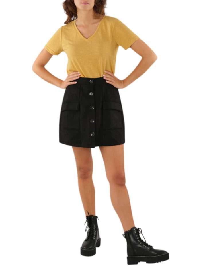 Jupe Noire En Velours à Motifs - Neuve Jamais Portée, Taille T3, Marque Multiples