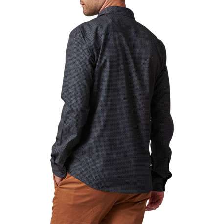 Chemise manches longues noire à coupe droite et à imprimés géométriques - Image 2
