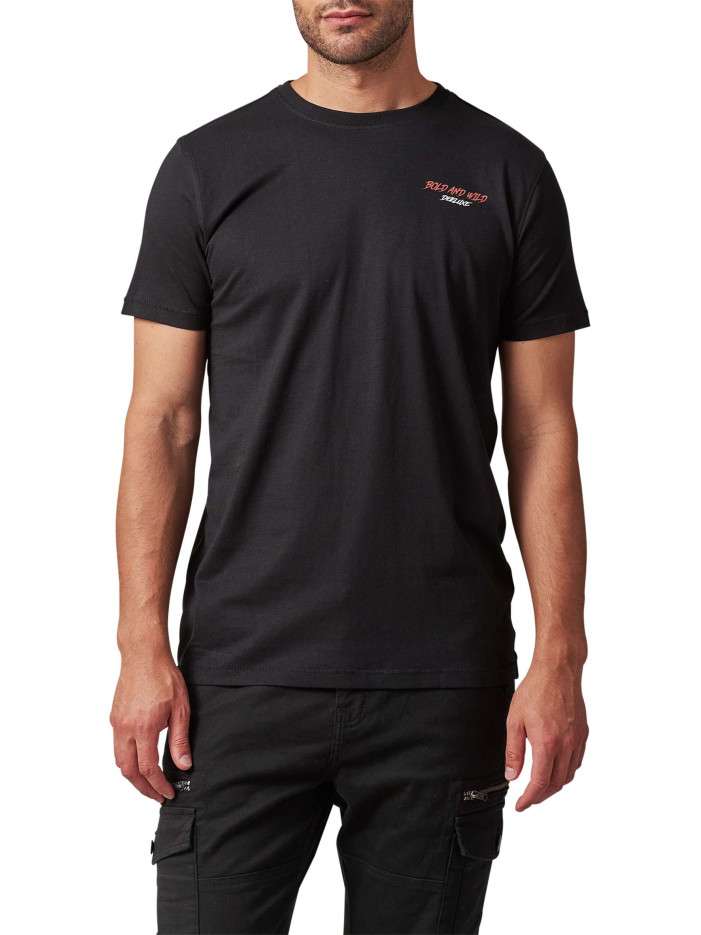 T-shirt noir à imprimé tête...