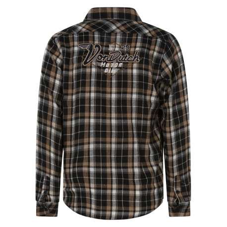 Chemise droite à carreaux avec poche, col français et manches longues - Image 2