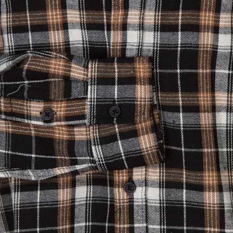 Chemise droite à carreaux avec poche, col français et manches longues - Image 3