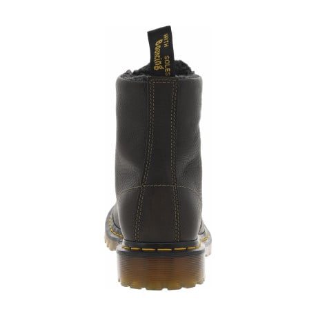 Bottines en cuir olive rembourrées à talon plat et à lacets ronds - Image 6