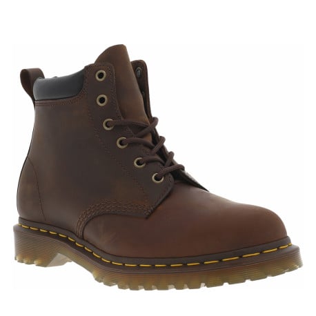 Bottines marron à talon décroché bas et à lacets ronds avec cheville rembourrée