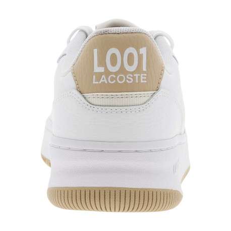 Baskets tennis plates blanches avec logo beige et texture peau de crocodile - Image 6