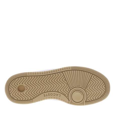 Baskets tennis plates blanches avec logo beige et texture peau de crocodile - Image 5