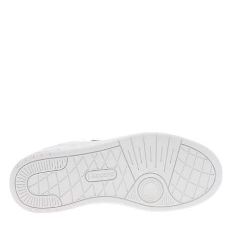 Baskets tennis blanches plates à lacets plats et logo doré métallique - Image 5