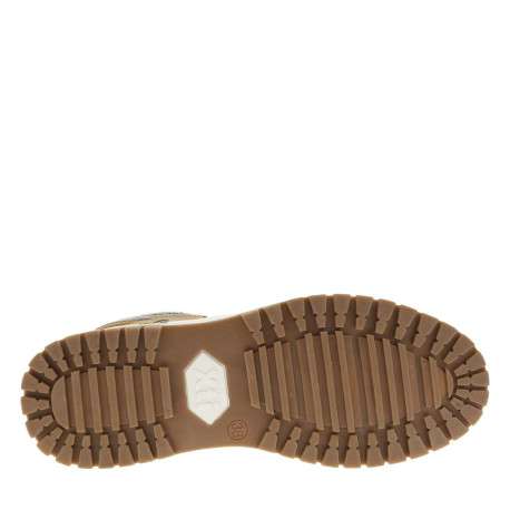 Baskets camel à talon plat et à lacets ronds bleus avec un zip latéral - Image 5