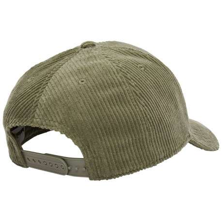 Casquette en coton mélangé kaki unie en velours côtelé avec broderie orange - Image 2