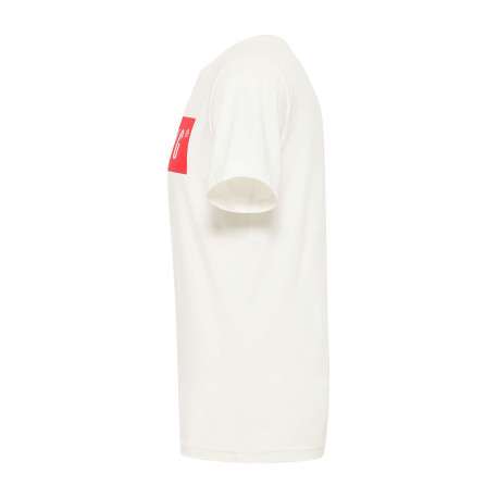 T-shirt Austin en coton blanc à coupe droite avec col rond et logo rouge imprimé - Image 3