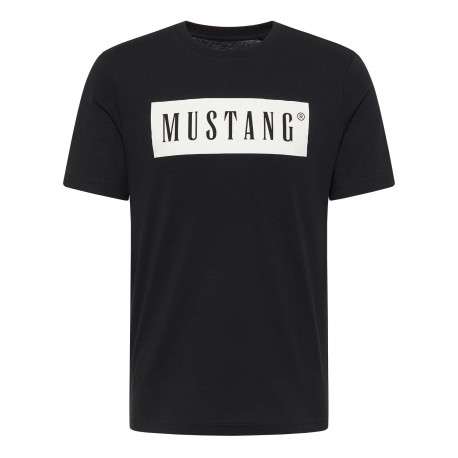 T-shirt manches courtes Austin en coton noir avec logo blanc imprimé et col rond
