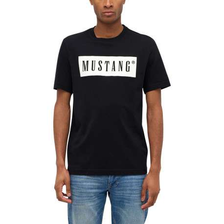T-shirt manches courtes Austin en coton noir avec logo blanc imprimé et col rond - Image 4