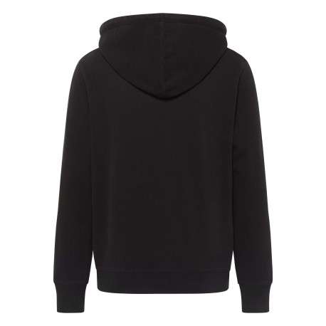 Sweat en coton Bronson noir droit avec logo imprimé blanc et col à capuche - Image 2