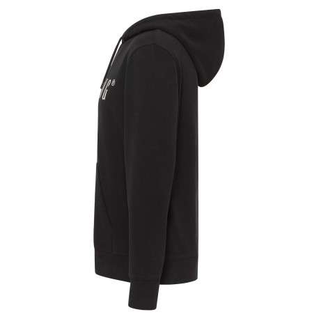 Sweat en coton Bronson noir droit avec logo imprimé blanc et col à capuche - Image 3