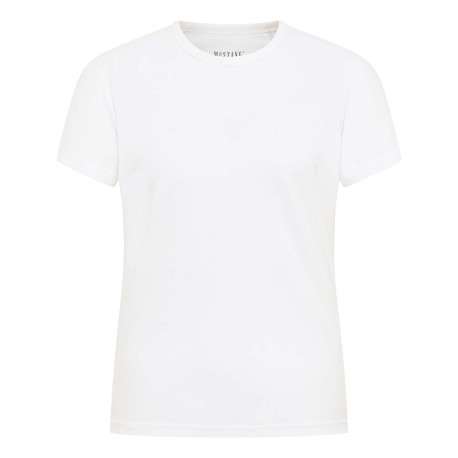T-shirt Ada en coton blanc uni à coupe slim avec col rond et logo brodé