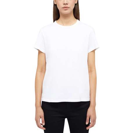 T-shirt Ada en coton blanc uni à coupe slim avec col rond et logo brodé - Image 4