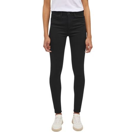 Jean Georgia en coton mélangé noir à coupe super skinny avec surpiqûres noires - Image 4