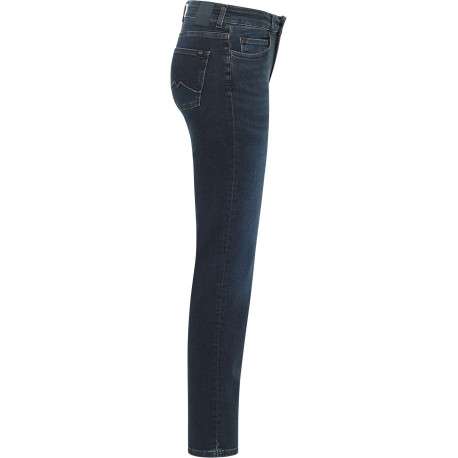 Jean Crosby slim en coton mélangé bleu indigo à effet délavé avec rivets noirs - Image 3