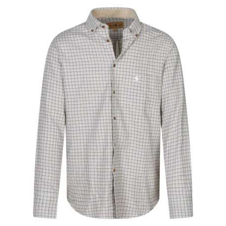 Chemise en coton écrue à imprimé tartan avec un col américain