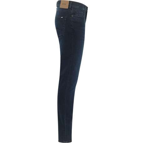 Jean Frisco skinny en coton bleu indigo délavé et une taille mi-haute L32 - Image 3
