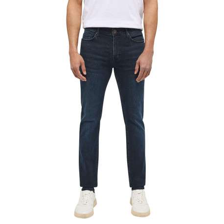 Jean Frisco skinny en coton bleu indigo délavé et une taille mi-haute L32 - Image 4