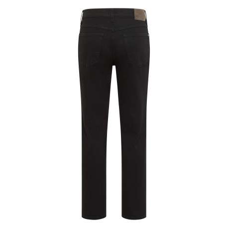 Jean en coton noir uni avec une coupe regular fit et une taille mi-haute - Image 2