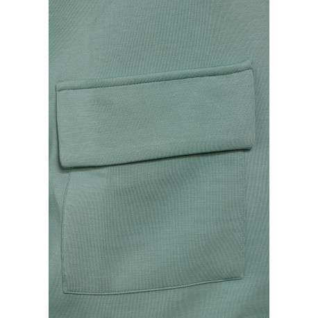 Gilet vert uni à coupe droite avec col rond et manches 3/4 sans fermeture - Image 5