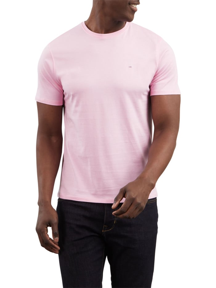 T-shirt rose uni à coupe...