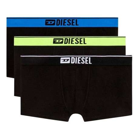 Lot de 3 boxers classiques en coton noirs unis à ceinture différentes