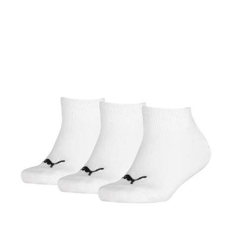 Lot de 3 paires de chaussettes blanches unies à logo noir sur le dessus