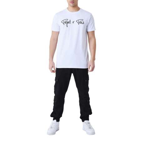 Cargo en coton noir uni multi-poches avec une coupe regular fit - Image 4