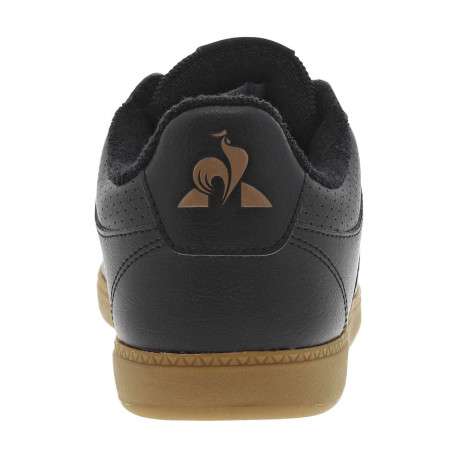 Baskets tennis noires à talon plat et à lacets plats avec logo marron - Image 6