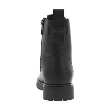 Bottines noires à talon plat et à zip et lacets ronds noirs avec tirette - Image 6