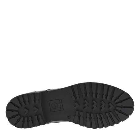 Bottines noires à talon plat et à zip et lacets ronds noirs avec tirette - Image 5