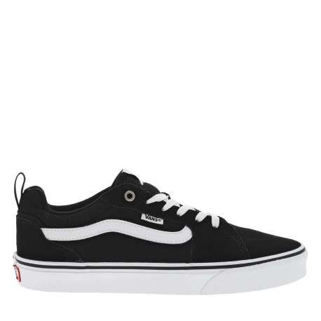 Sneakers noires et blanches à talon plat avec lacets plats et logo - Image 2