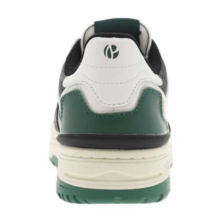 Sneakers blanches et vertes à semelle plate avec lacets plats et logos embossés - Image 6