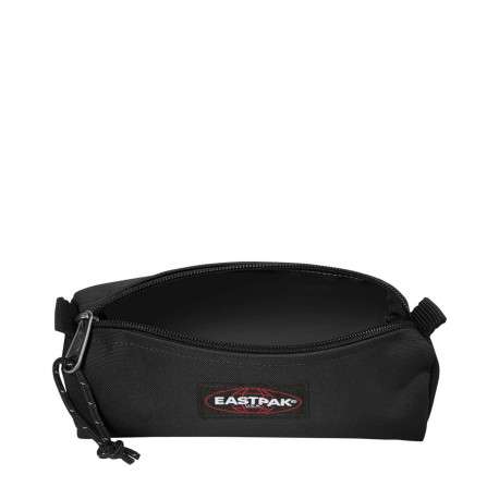 Trousse noire unie avec étiquette de la marque et fermeture zippée - Image 2