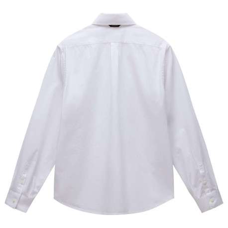 Chemise en coton blanche unie avec une coupe ajustée, col français et logo brodé - Image 2