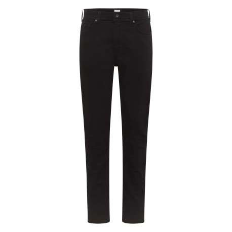 Jean en coton noir uni avec une coupe slim et une taille mi-haute