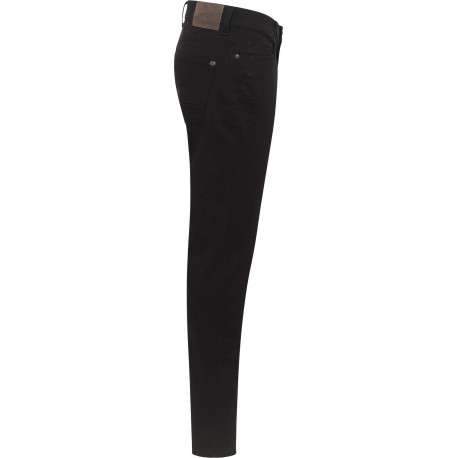 Jean en coton noir uni avec une coupe slim et une taille mi-haute - Image 3