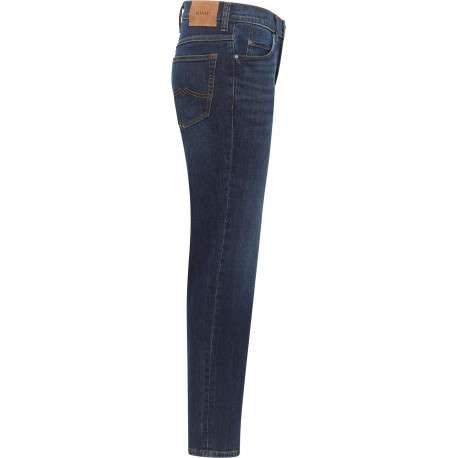 Jean en coton bleu indigo délavé à coupe regular fit et à taille mi-haute - Image 2