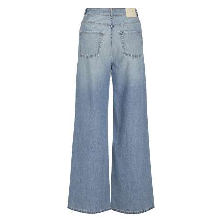 Jean Tokyo en coton stone uni avec une coupe bootcut et légèrement délavé - Image 2