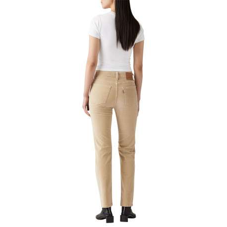 Pantalon 5 Poches 724™ High Rise Straight en coton beige uni à coupe droite - Image 2