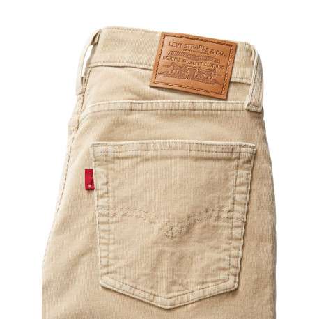 Pantalon 5 Poches 724™ High Rise Straight en coton beige uni à coupe droite - Image 3
