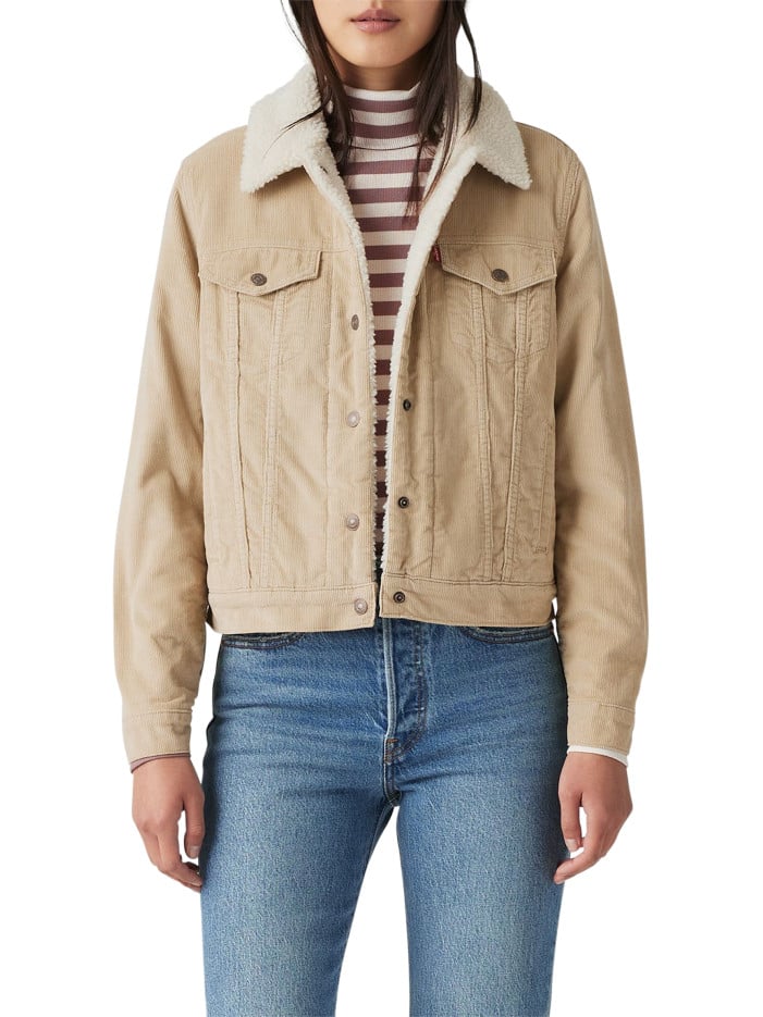 Blouson en coton beige uni...