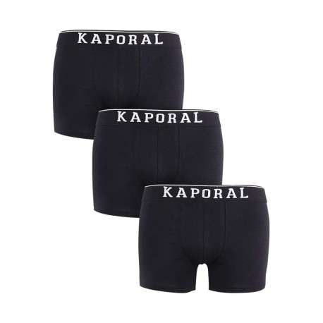 Lot de 3 boxers classiques en coton noirs unis à taille élastiquée